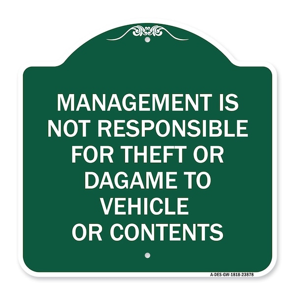 Signmission Management Is Not Responsible for Theft or Damage to Vehicles or Contents, A-DES-GW-1818-23878 A-DES-GW-1818-23878 - main
